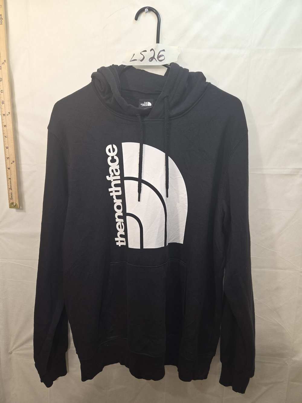 The North Face Black Pullover Hoodie with White Arch Logo